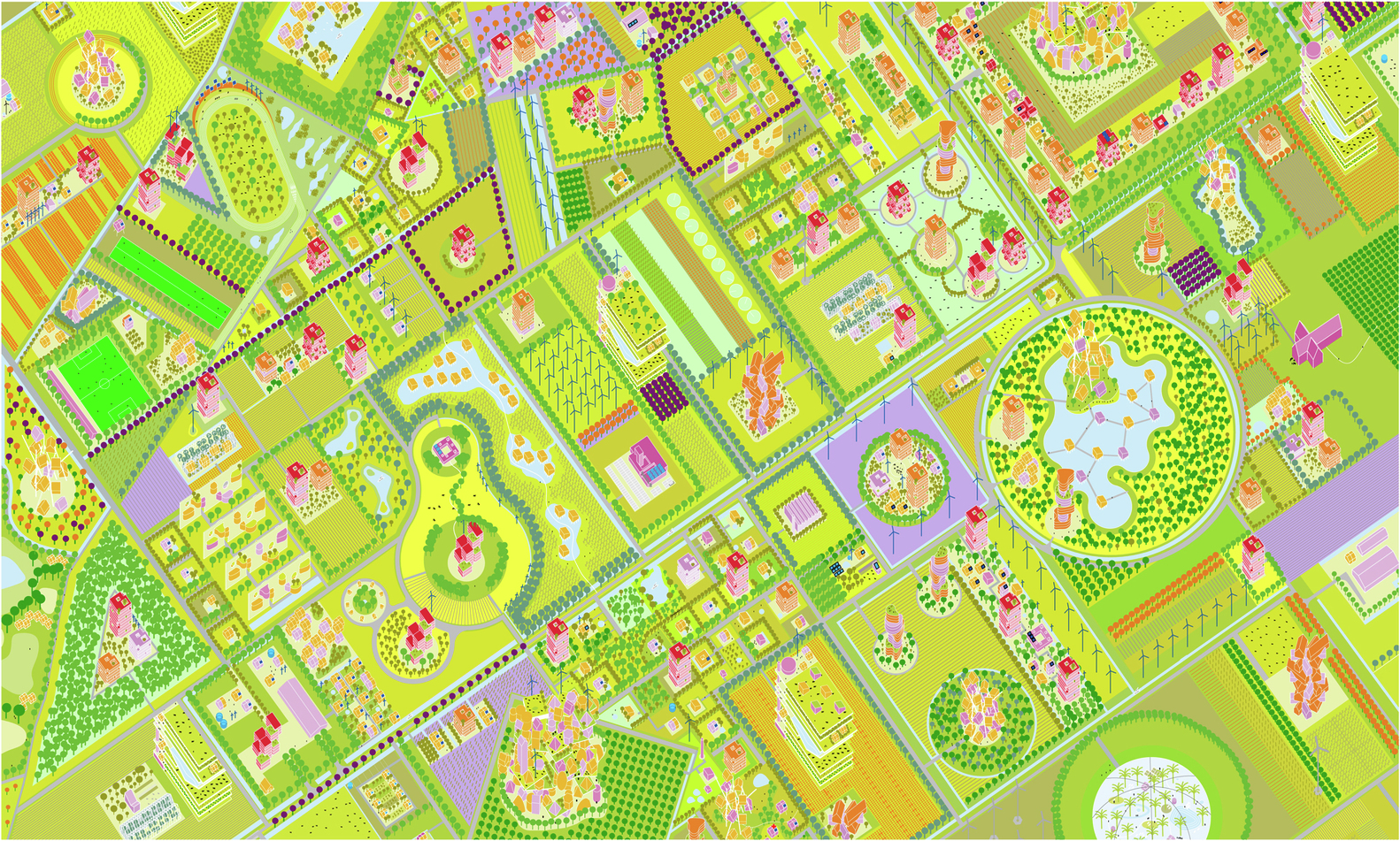 Freeland, MVRDV’s urban planning concept for Almere Oosterwold, Venice Biennale, 2012