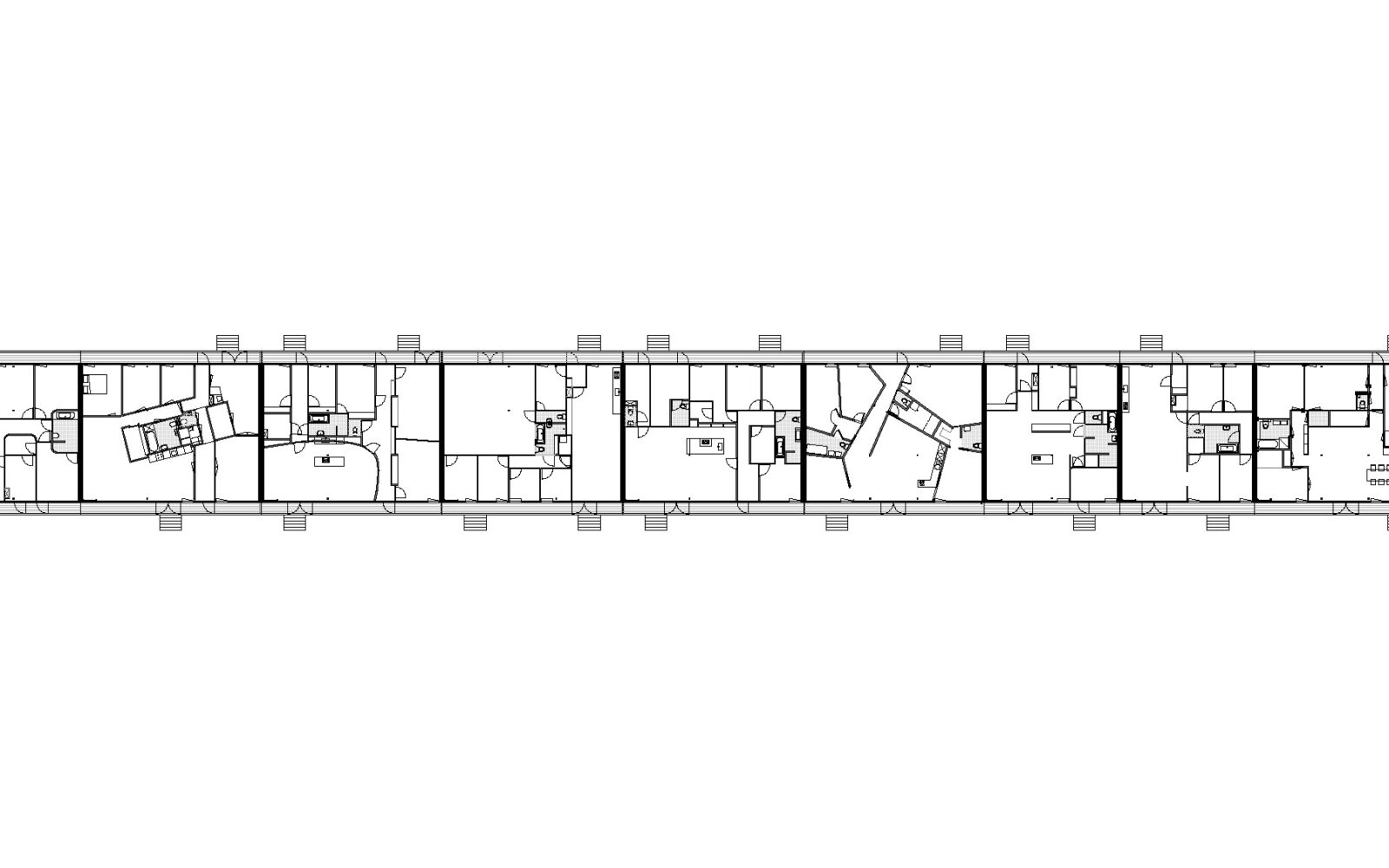 Floor plan of each household's customised interior design, co-living Oosterwold, Almere