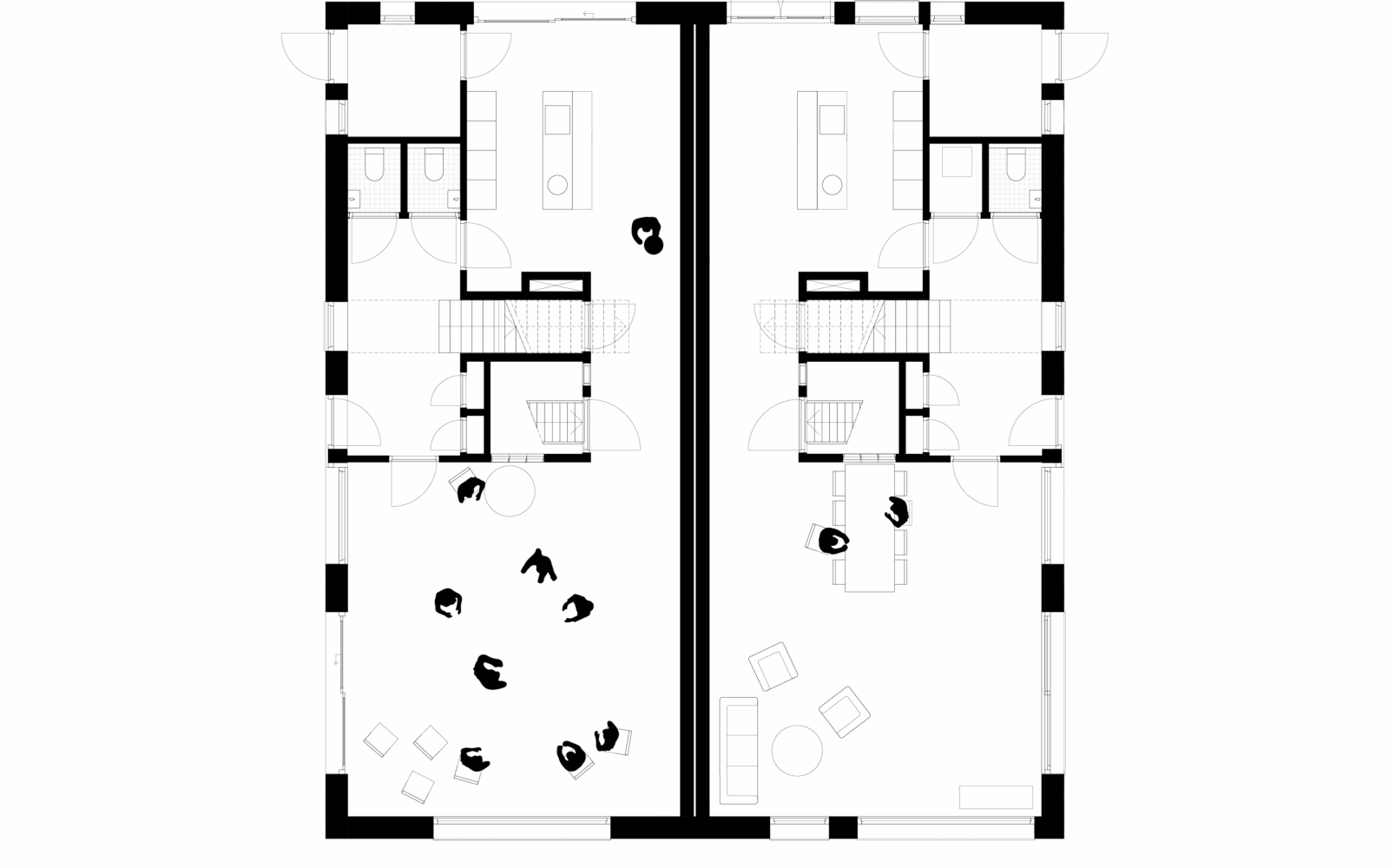 Floor plan depicting ground floor of biobased artist residency
