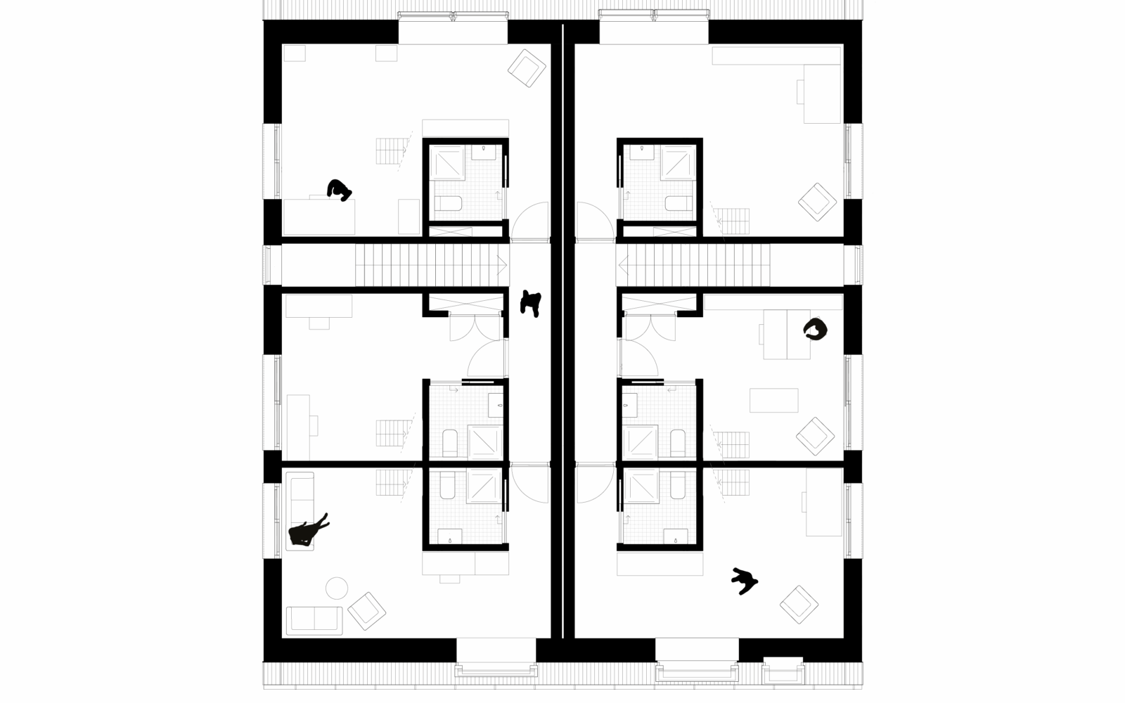Floor plan depicting first floor of biobased artist residency