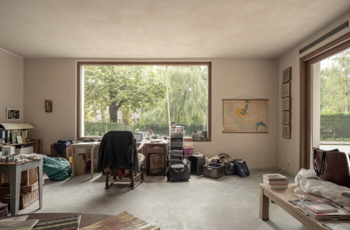 Ground floor artist studio with open interior in biobased artist residence by bureau SLA, Rotterdam